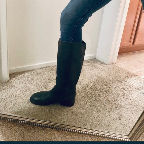 Black Genuine Soft Leather Knee High Boots Sz. 8 - Picture 4 of 16